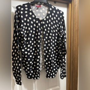 Merona XXL black with white polka dots cardigan